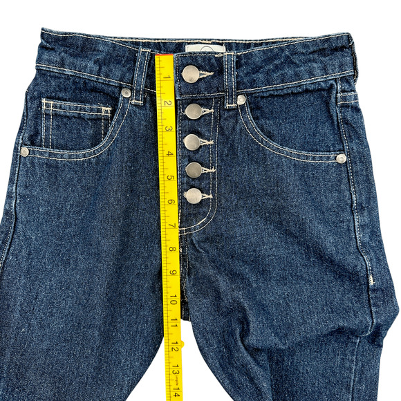 Cotton On Button Fly Highwaisted Denim Wide Leg Mid Wide Crop Jeans‎ Size 2 - Picture 3 of 9